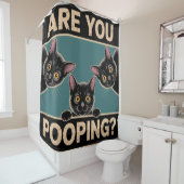 "Kacke du?" Funny Black Cats Duschvorhang (Beispiel)