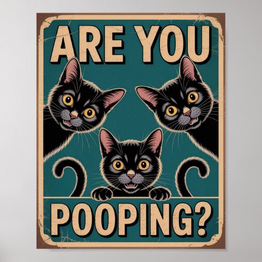 "Kacke du?" Funny Black Cats Poster (Vorne)