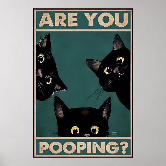 Kacke du? Funny Black Cats Poster (Vorne)