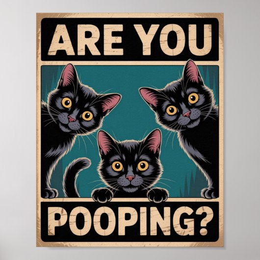 "Kacke du?" Funny Black Cats Poster (Vorne)