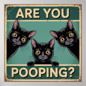 "Kacke du?" Funny Black Cats Poster (Vorne)