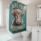 Kacke du? Funny Highland Cow Duschvorhang (Beispiel)