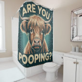 Kacke du? Funny Highland Cow Duschvorhang (Beispiel)