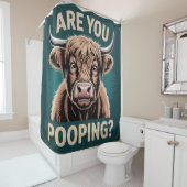 Kacke du? Funny Highland Cow Duschvorhang (Beispiel)
