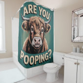 Kacke du? Funny Highland Cow Duschvorhang (Beispiel)
