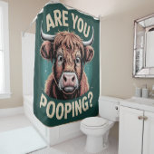 Kacke du? Funny Highland Cow Duschvorhang (Beispiel)