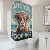 Kacke du? Funny Highland Cow Duschvorhang (Beispiel)