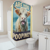 Kacke du? Funny Highland Cow, Kuh Art Duschvorhang (Beispiel)