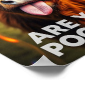 Kacke du? Funny Highland Cow, Kuh Art Poster (Ecke)