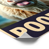 Kacke du? Funny Highland Cow, Kuh Art Poster (Ecke)