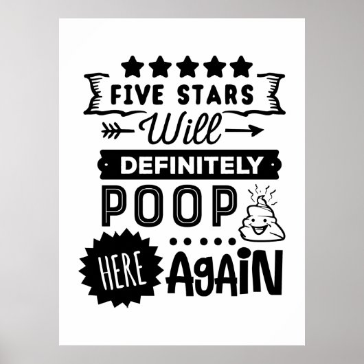 Kacke hier wieder lustiges Toilettenschild Poster (Vorne)