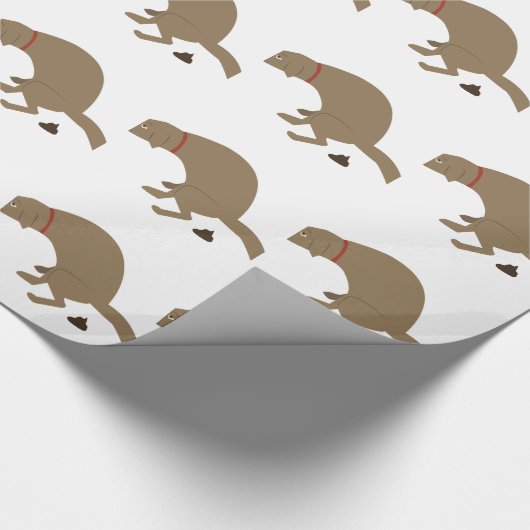 Kacken des Hundes Geschenkpapier (Ecke)