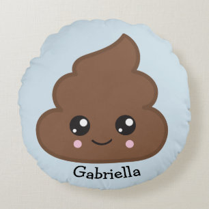 Kacken Sie Emoji dekoratives rundes Throw-Kissen Kissen