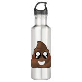 Kacken Sie Emoji Edelstahlflasche (Vorderseite)