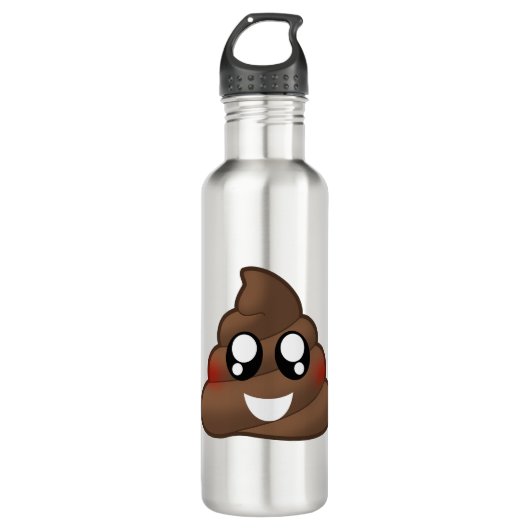 Kacken Sie Emoji Edelstahlflasche (Vorderseite)