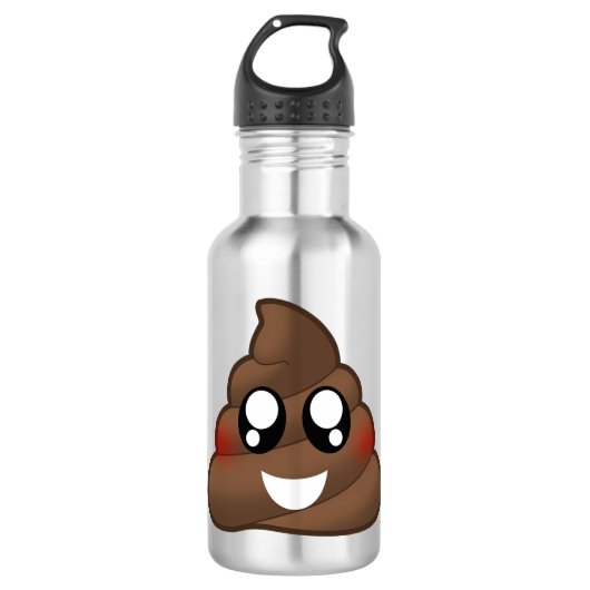 Kacken Sie Emoji Edelstahlflasche (Vorderseite)