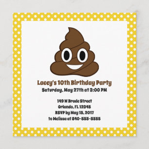 Kacken Sie Emoji Geburtstag Invitattion Einladung