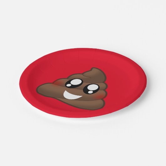 Kacken Sie Emoji Pappteller (Schrägansicht)