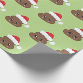 Kacken Sie Emoji Weihnachten Sankt Geschenkpapier (Ecke)