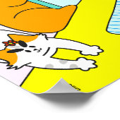 Kacken Sie ? Farbige Lustige Katze Poster (Ecke)