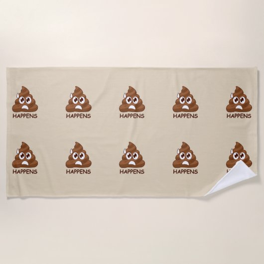 Kacken Sie geschieht Emoji (braunes) Strandtuch (Vorderseite)