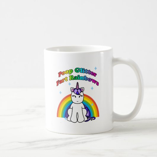 Kacken Sie Glitzer-Furz-Regenbogen Kaffeetasse (Rechts)