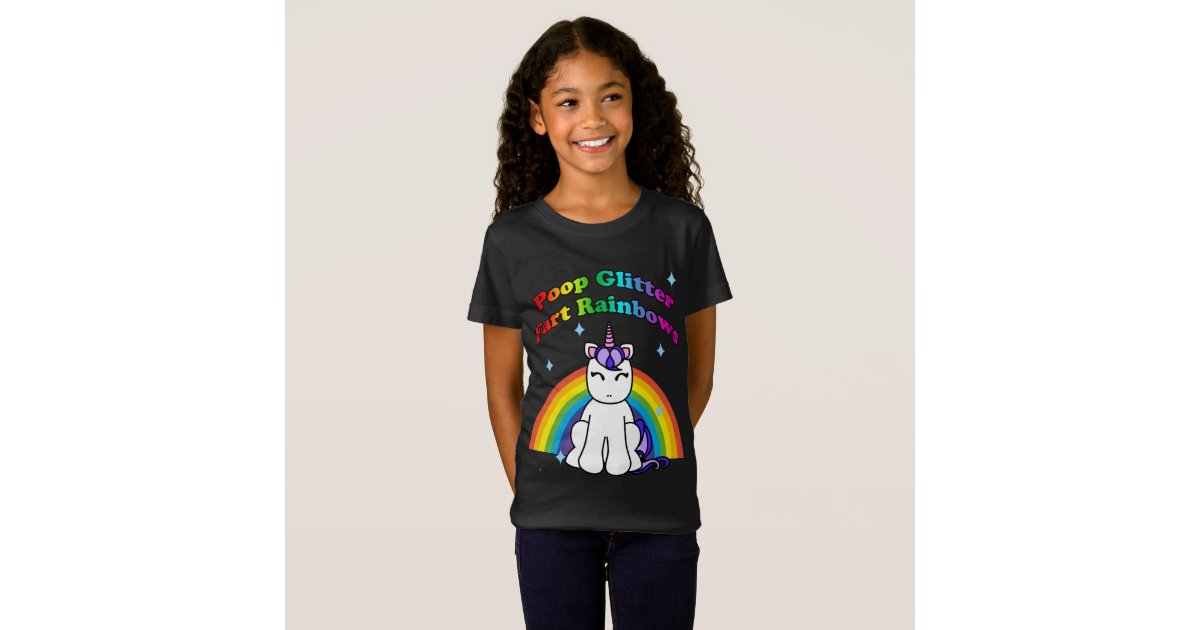 Kacken Sie Glitzer Furz Regenbogen T Shirt Zazzle De