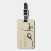 Kackend Dinosaurier personalisiert Gepäckanhänger (Vorderseite vertikal)