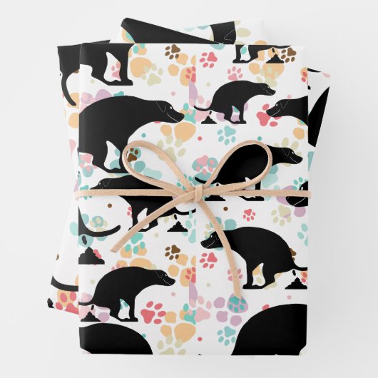 Kackend Hund Geschenkpapier Set (Beispiel)