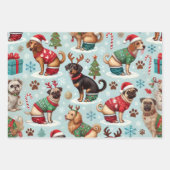 Kackend Hunde in Feiertagssüßern Geschenkpapier Set (Vorderseite 2)