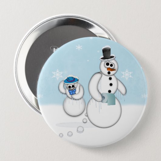 Kackend Snowman Button (Vorne & Hinten)
