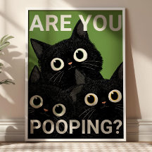 KACKST DU? Schwarze Katzen Lustiges Badezimmer