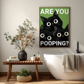 KACKST DU? Schwarze Katzen Lustiges Badezimmer Poster