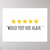 Kackte hier wieder | 5 Stars Review Funny Zitat Poster (Vorne)