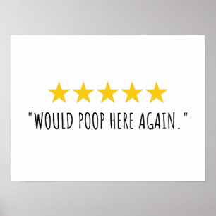 Kackte hier wieder   5 Stars Review Funny Zitat Poster