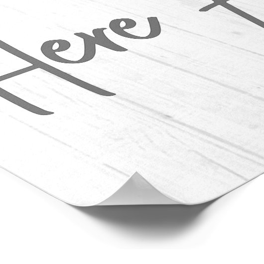 Kackte hier wieder rustikale Bauernhof Weißholz Poster (Ecke)