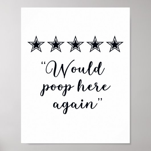 Kackte hier wieder Spaß Badezimmer-Zeichen Poster (Vorne)