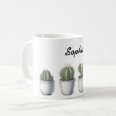 Kactus-Aquarell-Tasse Kaffeetasse (Vorderseite Links)
