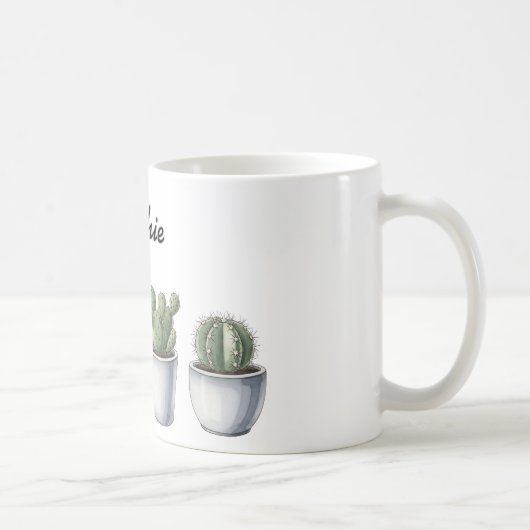 Kactus-Aquarell-Tasse Kaffeetasse (Rechts)