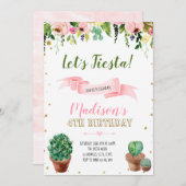 Kactus fiesta Geburtstag Einladung (Vorne/Hinten)