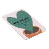 Kactus Hand Drawn Heart Hoya Pflanze Save the Date Magnet (Rechte Seite)