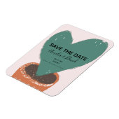 Kactus Hand Drawn Heart Hoya Pflanze Save the Date Magnet (Linke Seite)