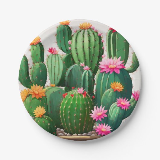 Kactus Napkins Pappteller (Vorderseite)