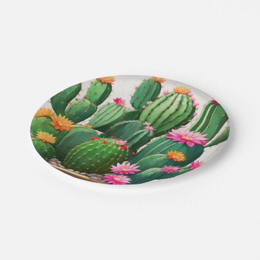 Kactus Napkins Pappteller (Schrägansicht)
