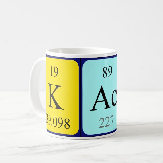 Kacy Periodenname Tasse (Vorderseite Links)