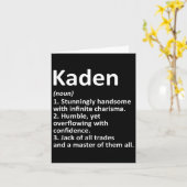 Kaden Definition Personalisiert Name Funny Birthda Karte (Gelbe Blume)