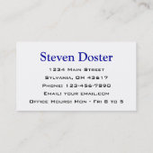 Kadiologe Visitenkarte (Rückseite)