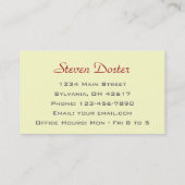 Kadiologe Visitenkarte (Rückseite)