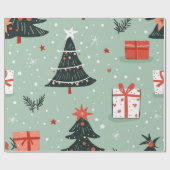 Kadopapier kerst blauw geschenkpapier (Flach)