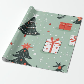 Kadopapier kerst blauw geschenkpapier